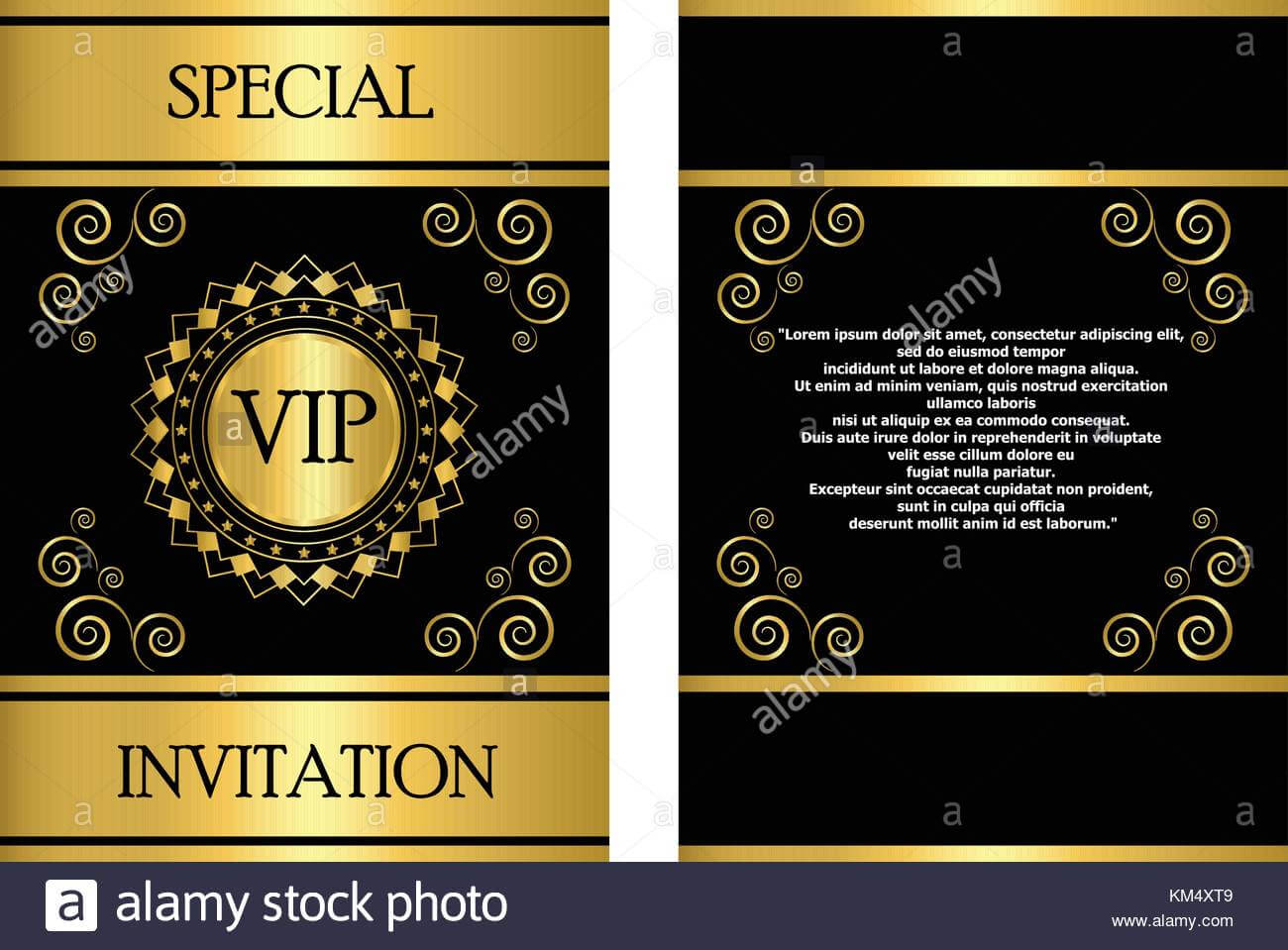 A Golden Vip Invitation Card Template That Can Be Used For Regarding Event Invitation Card Template