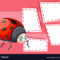 A Ladybug On Note Template For Blank Ladybug Template