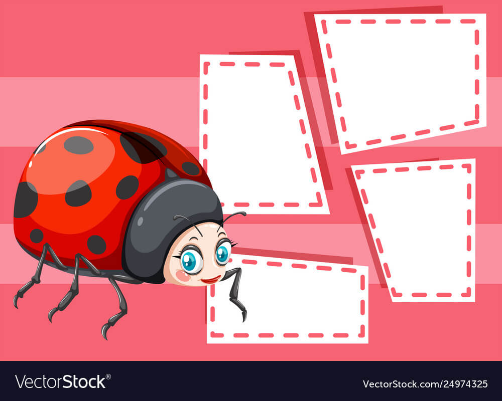 A Ladybug On Note Template For Blank Ladybug Template