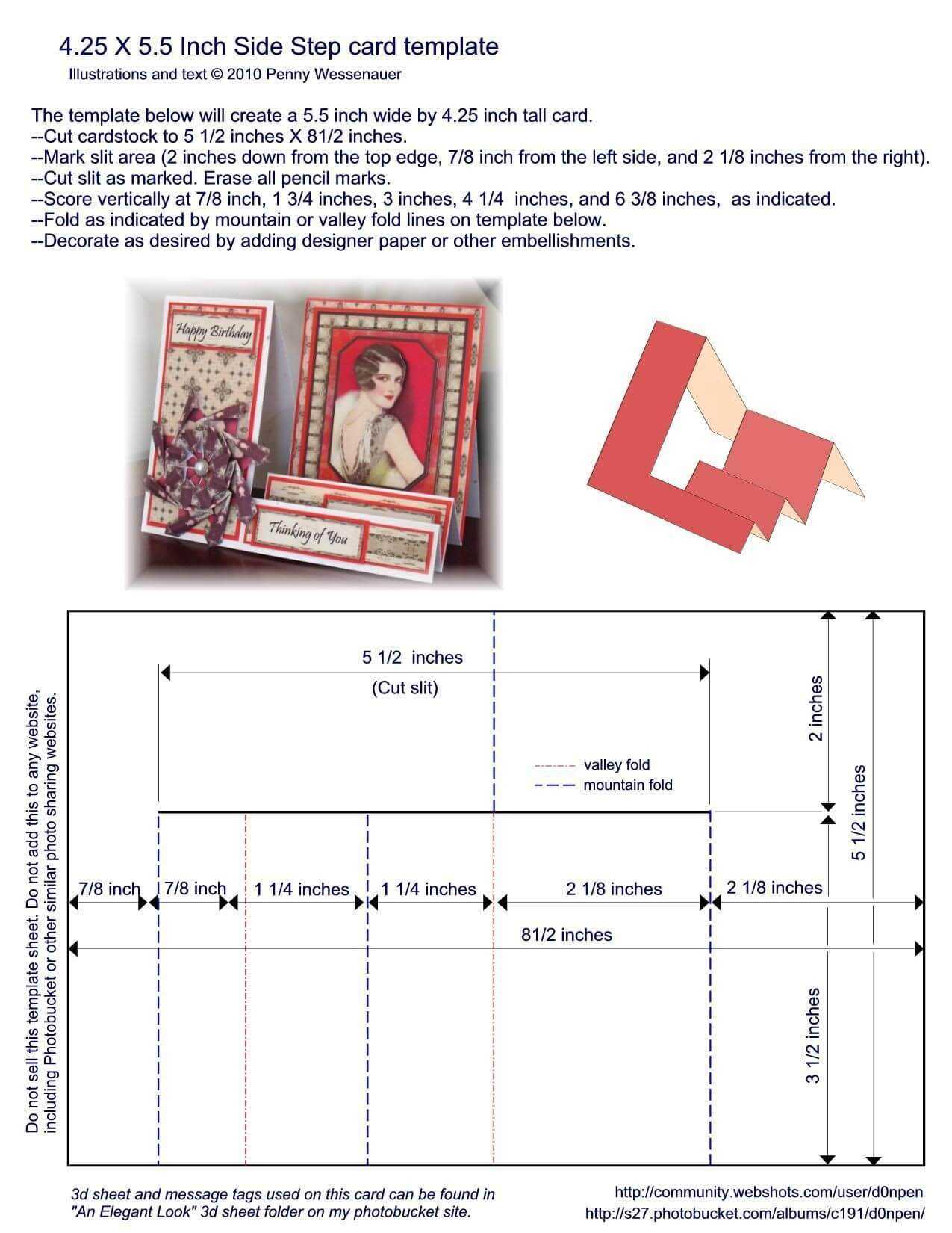 A2 (4.25 X 5.5) Side Step Card Template | Step Cards, Side With Regard To A2 Card Template