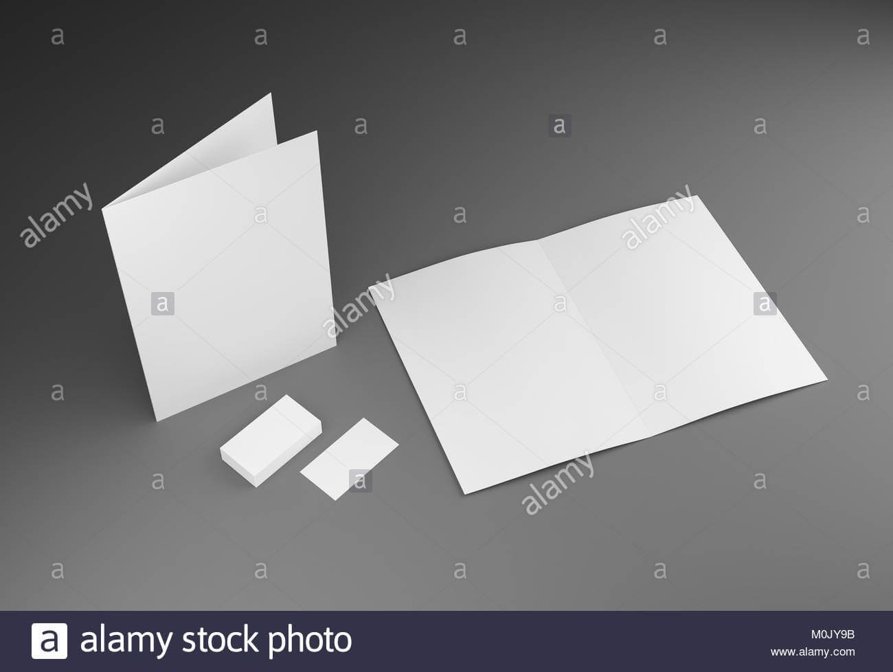 A2 Brochure Blank White Template And Business Cards Mockup For A2 Card Template