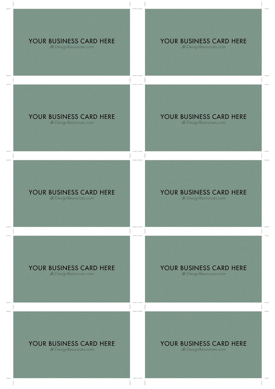 A4 Business Card Template Psd (10 Per Sheet) | Business Card In Photoshop Business Card Template With Bleed