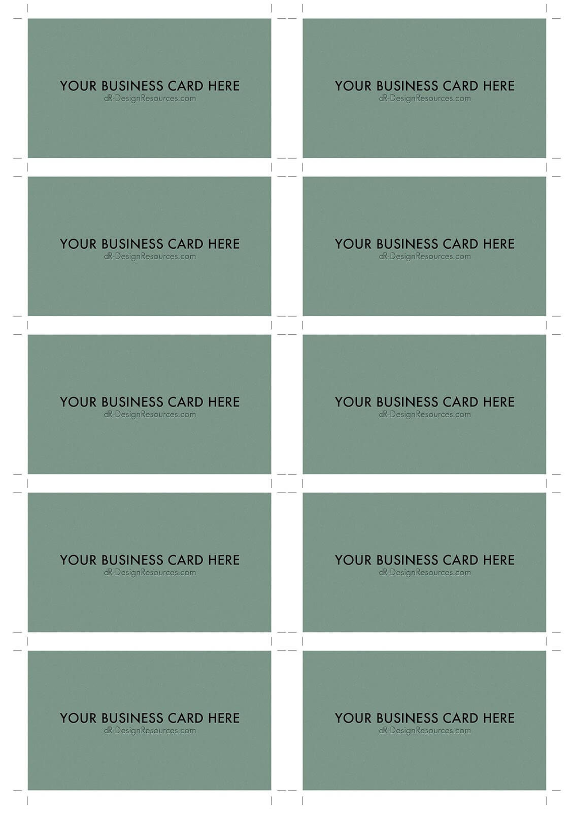 A4 Business Card Template Psd (10 Per Sheet) | Dr Design Pertaining To Business Card Size Template Psd