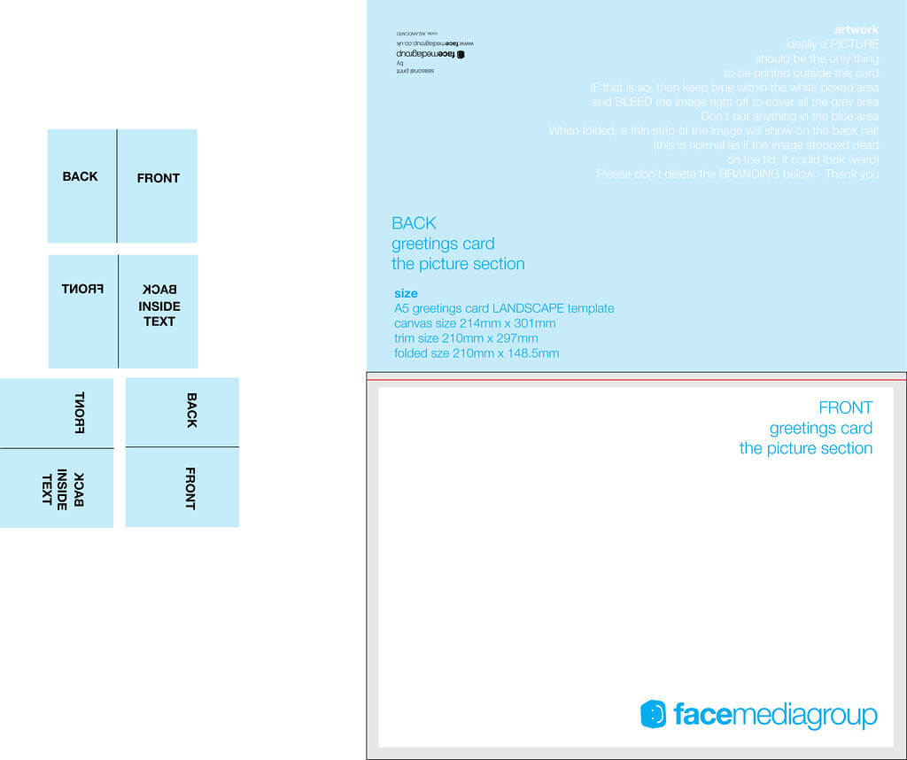 A5 Landscape Greetings Card Template – Tent Fold – Outside Pertaining To Fold Out Card Template