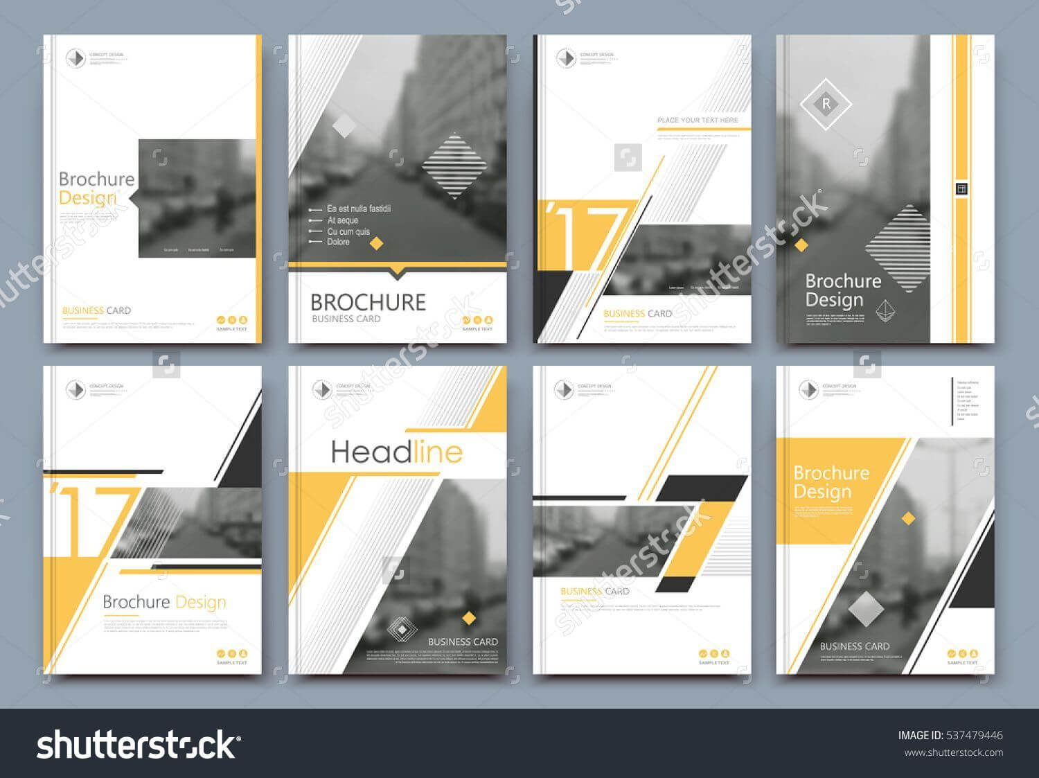 Abstract Binder Layout. White A4 Brochure Cover Design With Fancy Brochure Templates