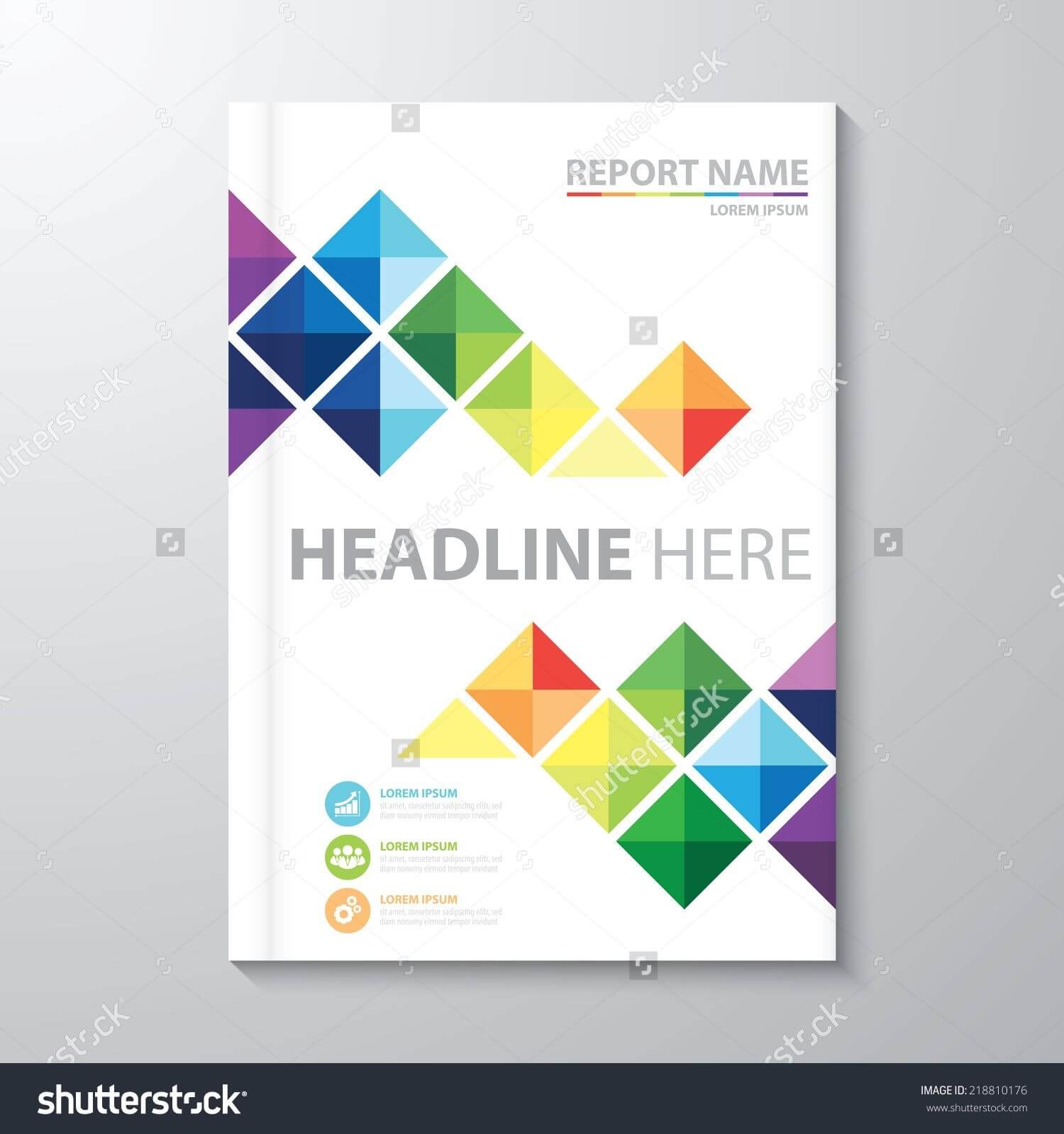 Abstract Colorful Triangle Background. Cover Design Template Within Report Cover Page Template Word