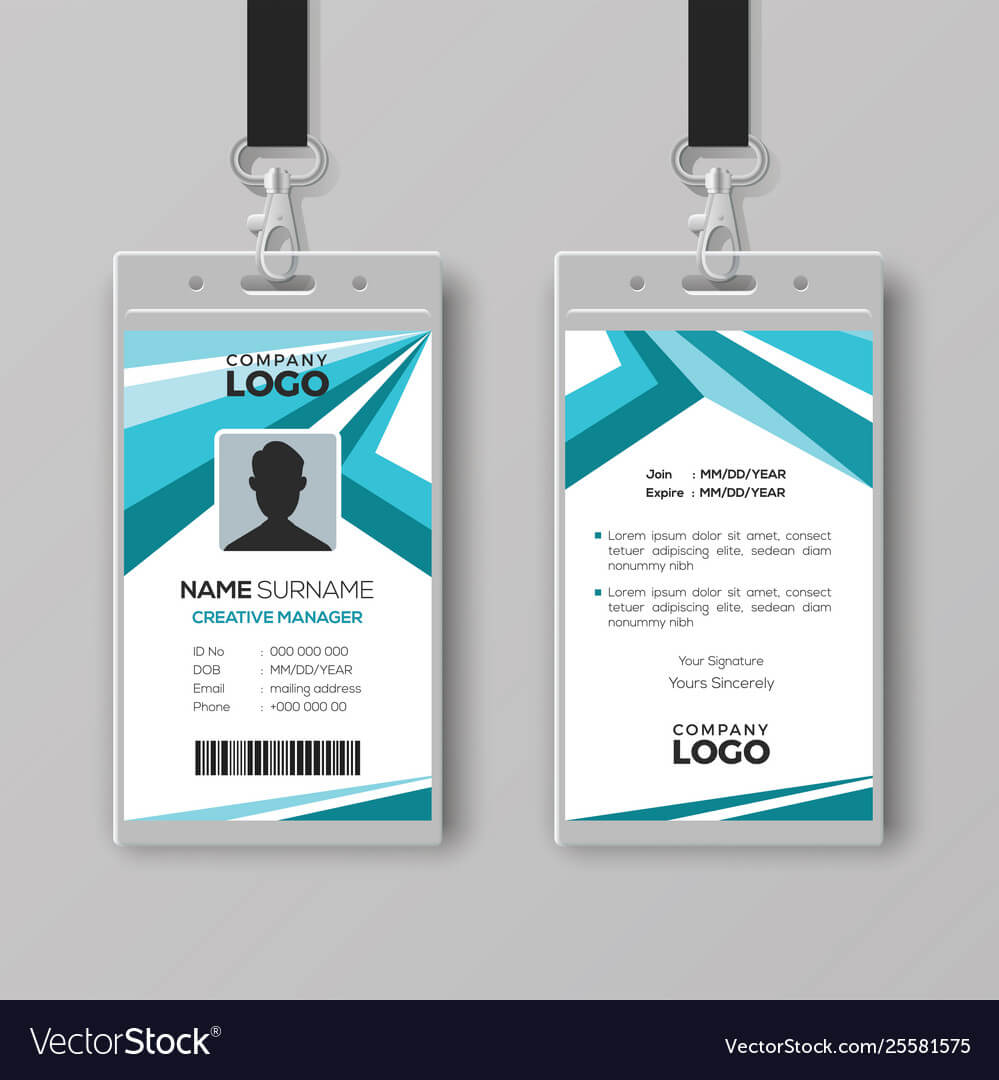 Abstract Corporate Id Card Design Template Throughout Company Id Card Design Template