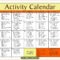 Activity Calendar Template – Printable Week Calendar With Regard To Blank Activity Calendar Template
