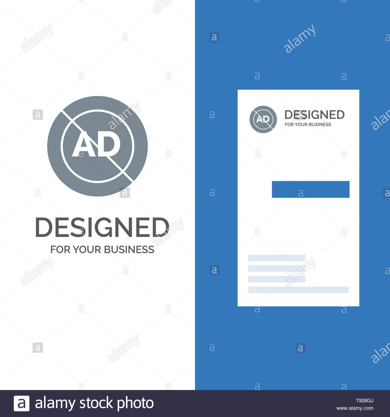 Ad, Ad Block, Advertisement, Advertising, Block Grey Logo Within Advertising Card Template