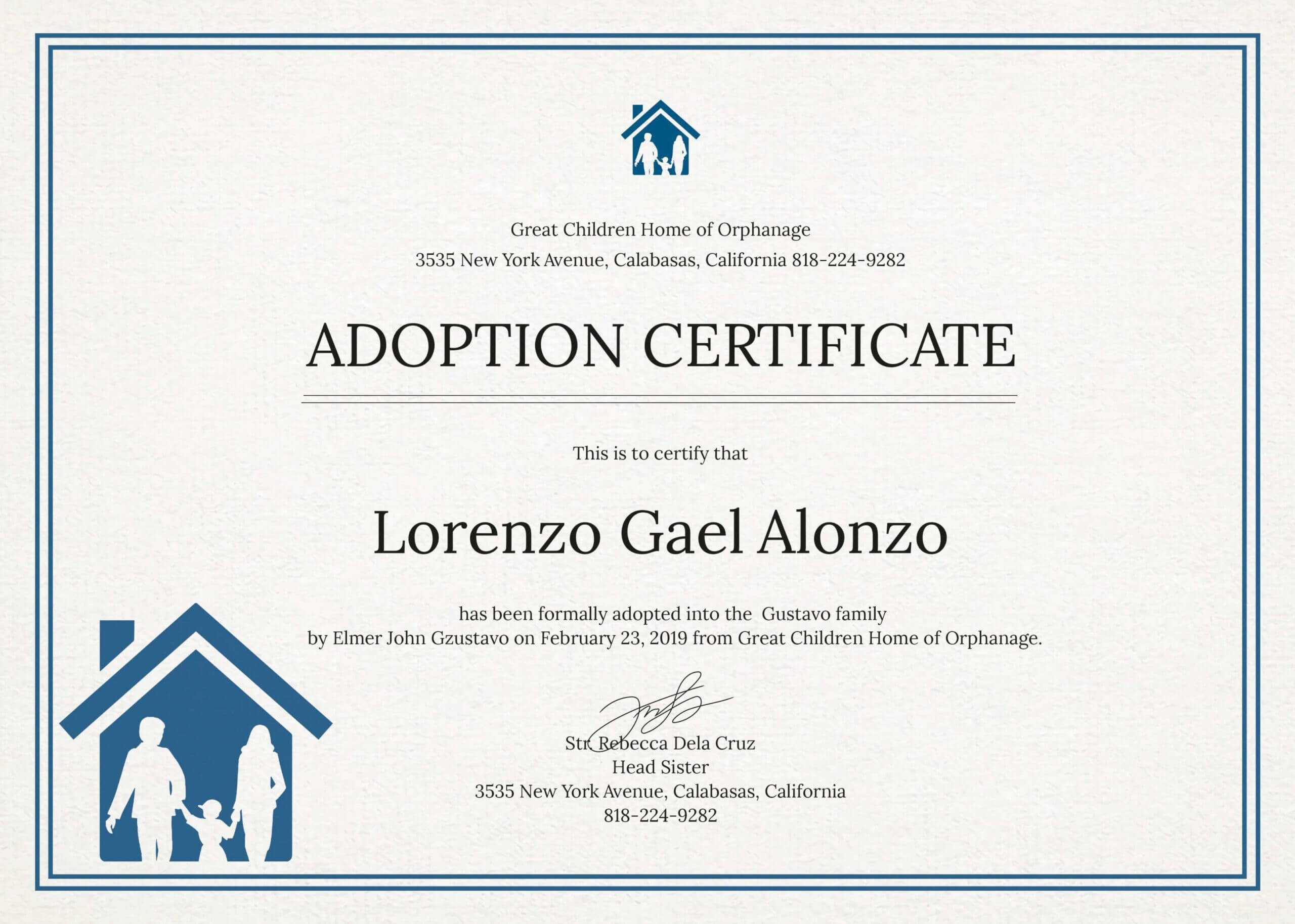 Adoption Certificate New Christening Certificate Template With Regard To Blank Adoption Certificate Template