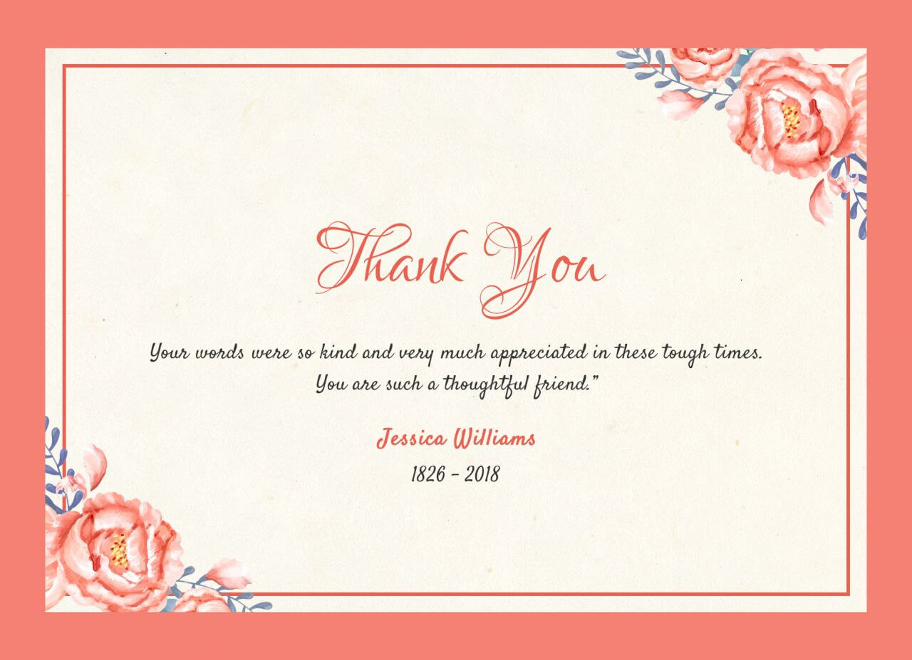 After The Funeral – Thank You Notes – Quincy, Il Funeral With Sympathy Thank You Card Template