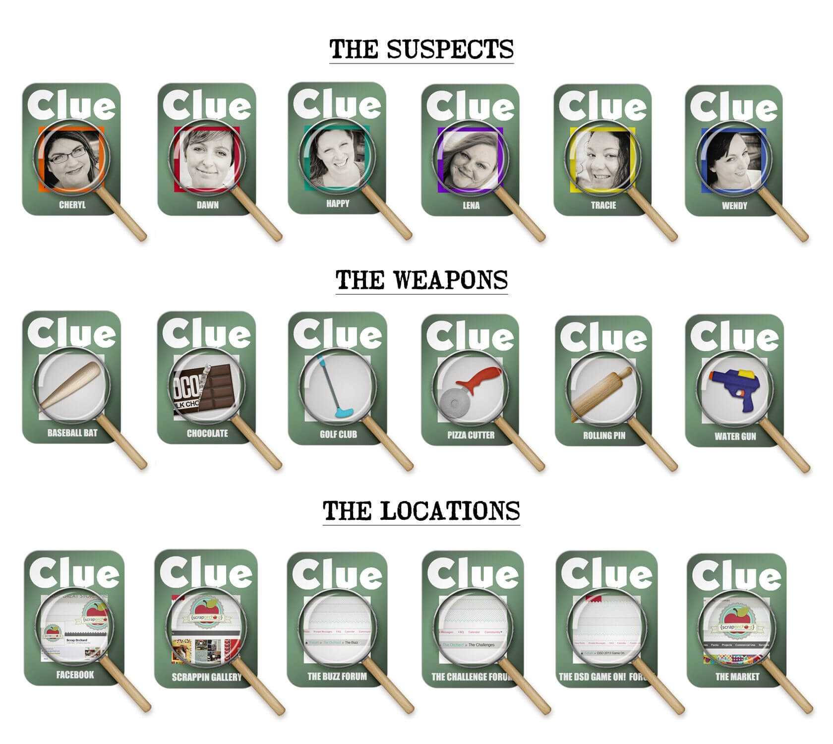 All Day: Clue | Clue Party, Camping Theme, Business Card Inside Clue Card Template