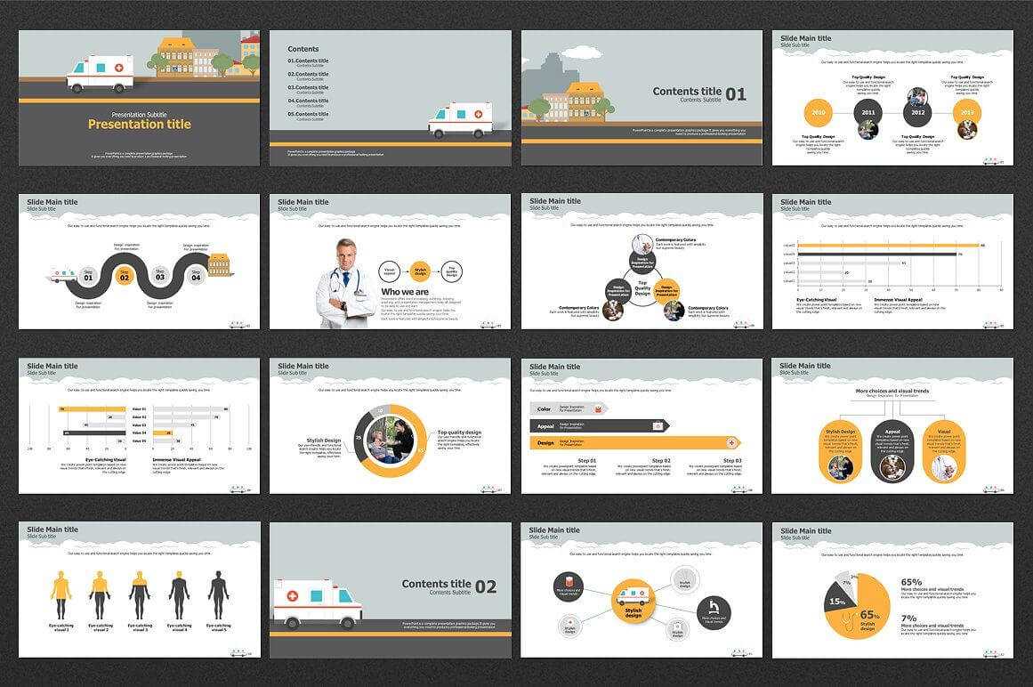 Ambulance Ppt #designed#slides#white#efficient | Motion With Ambulance Powerpoint Template