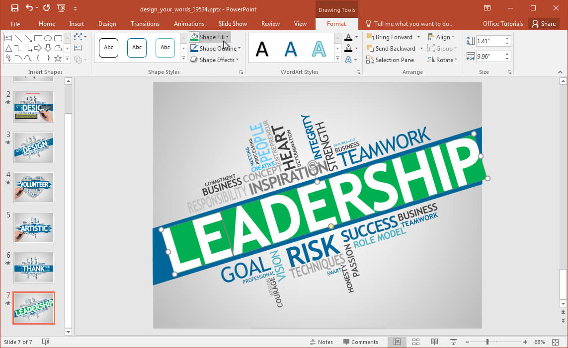 Animated Design Your Words Powerpoint Template With How To Edit A Powerpoint Template