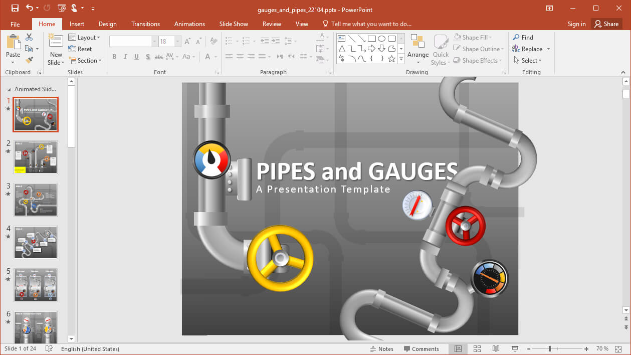 Animated Pipes Powerpoint Template Intended For Multimedia Powerpoint Templates
