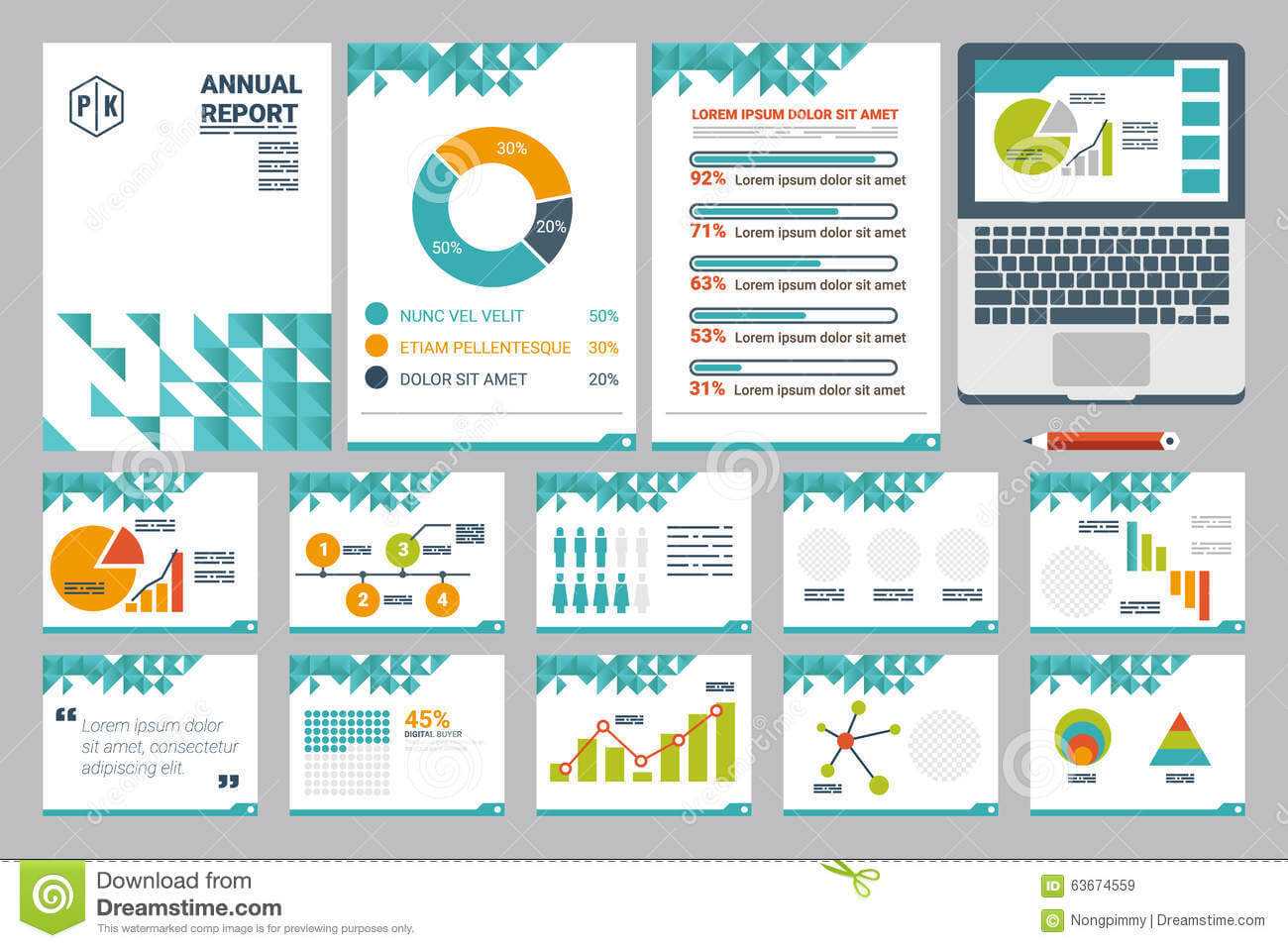 Annual Report Cover A4 Sheet And Presentation Template Stock Throughout Illustrator Report Templates