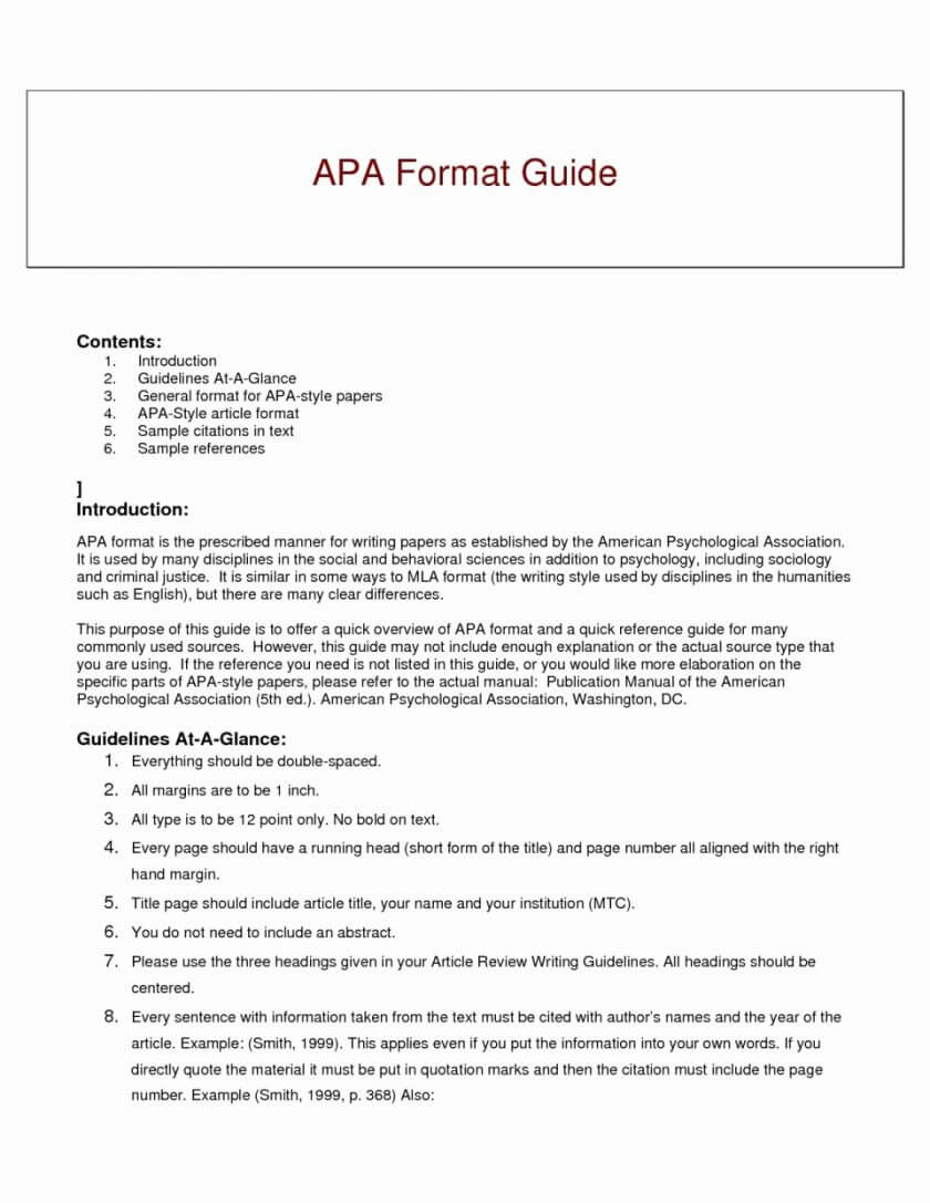 Apa Style Research Er Template Word Sample Outline 6Th For Apa Word Template 6Th Edition