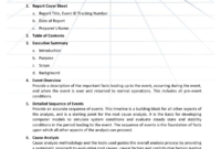 Appendix B - Event Analysis Report Template pertaining to Reliability Report Template