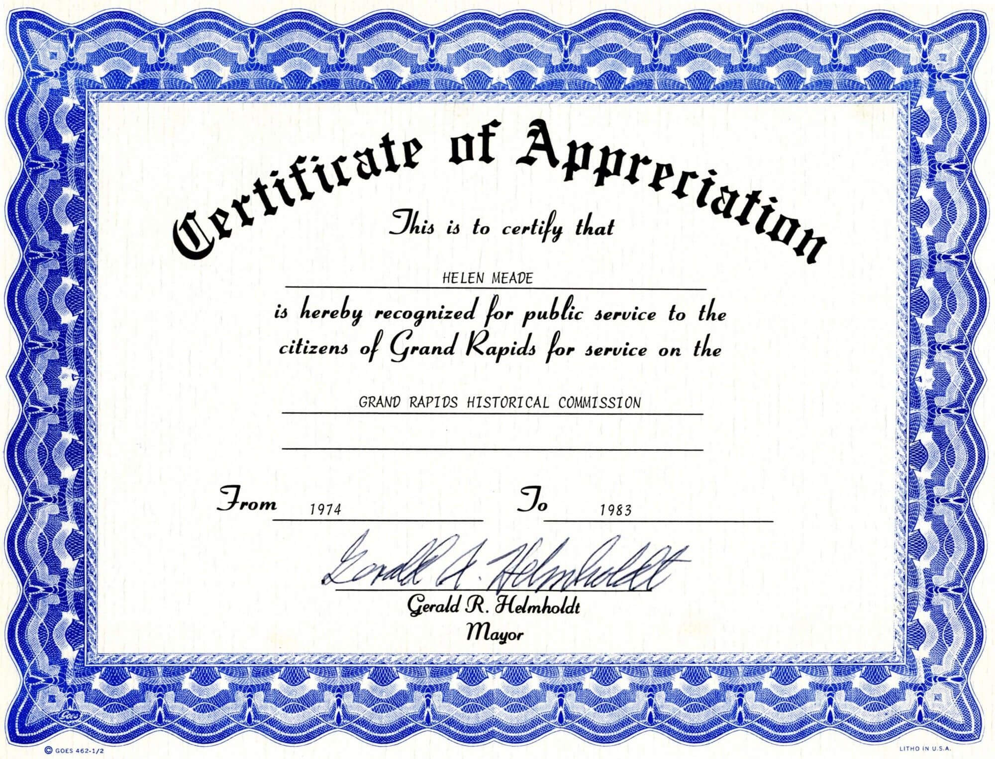 Appreciation Certificate Templates Free Download In Certificate Of Appreciation Template Free Printable