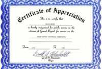 Appreciation Certificate Templates Free Download throughout Blank Certificate Templates Free Download