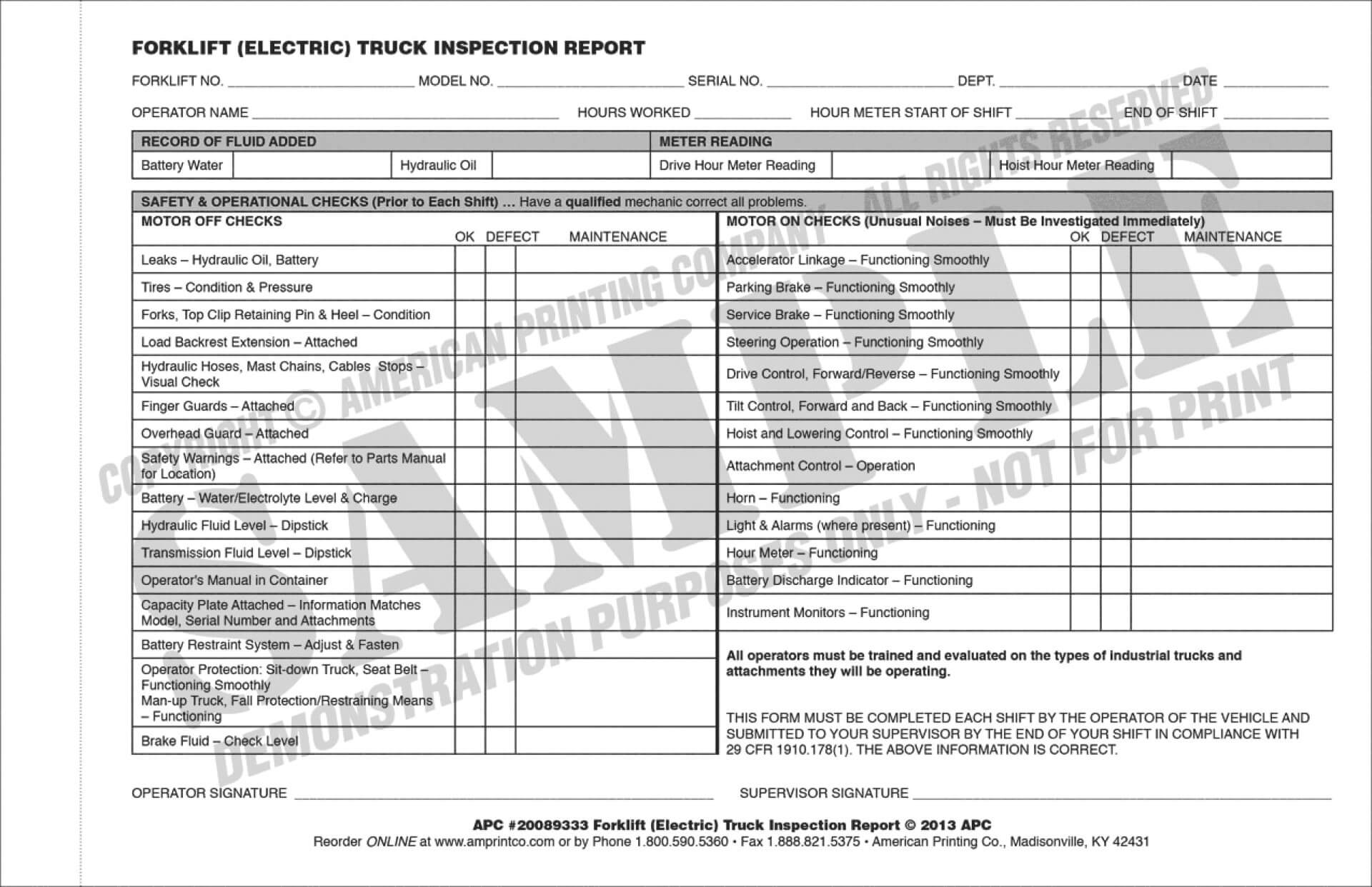 Archaicawful Daily Vehicle Inspection Report Template Ideas With Daily Inspection Report Template