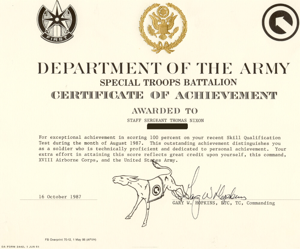 Army Certificate Of Completion Template | Certificate Of For Army Certificate Of Achievement Template