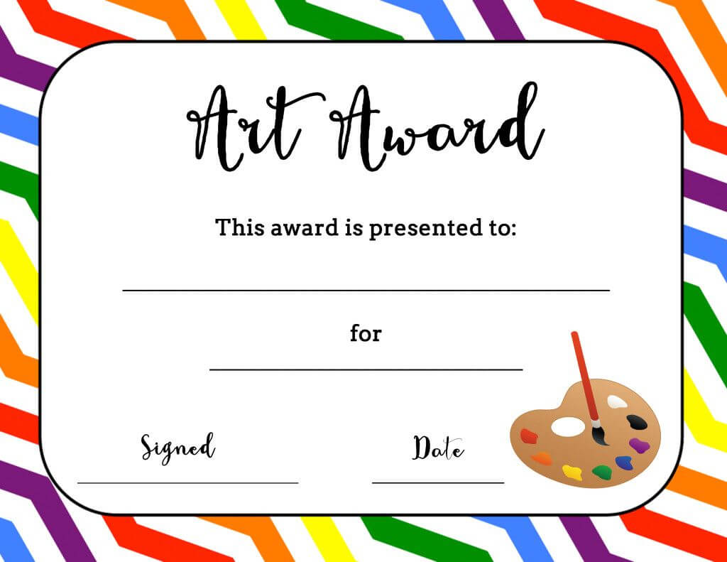 Art Award Certificate (Free Printable) | Art Certificate For Classroom Certificates Templates