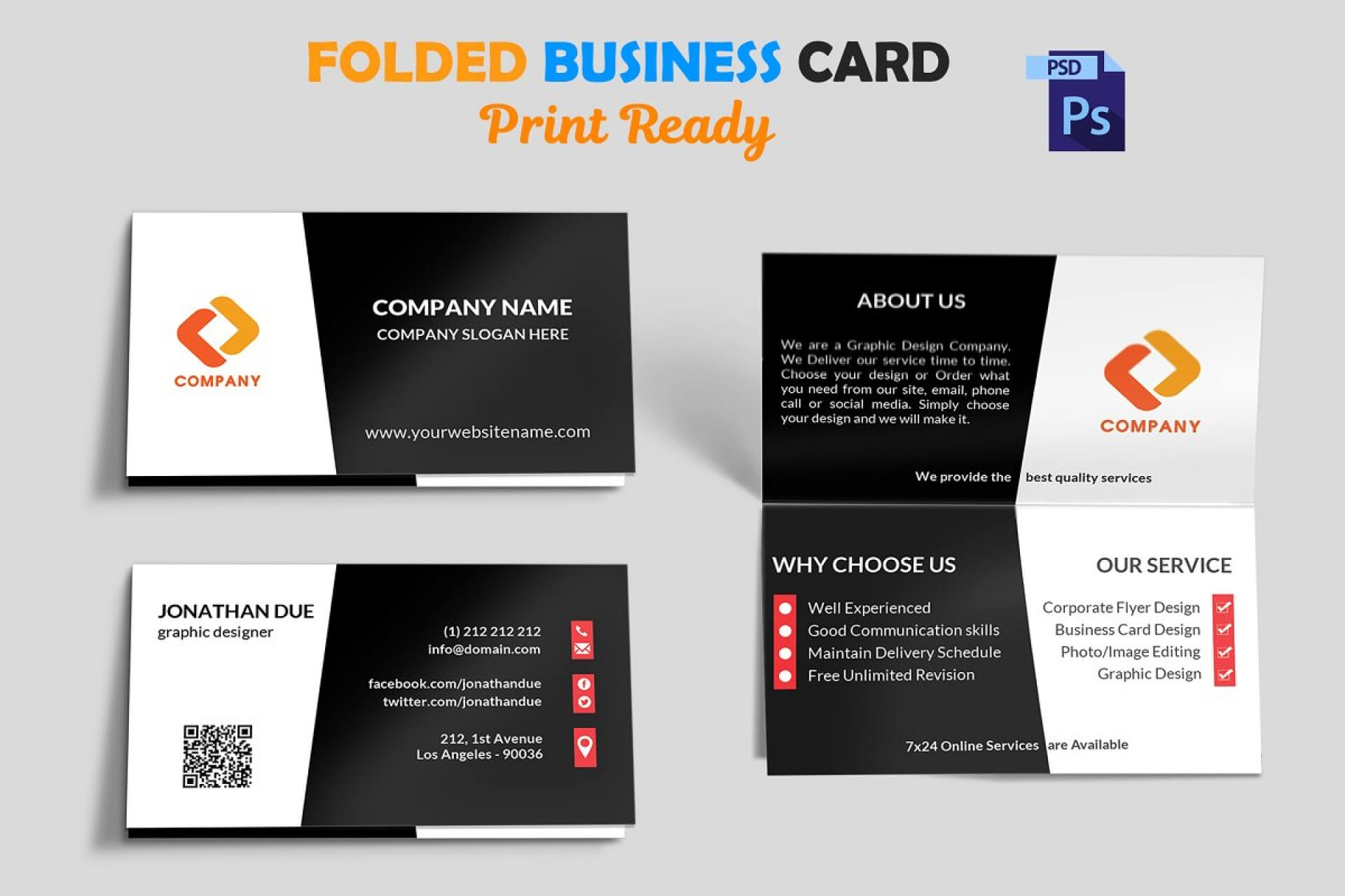 Astounding Folding Business Card Templates Template Ideas Within Fold Over Business Card Template