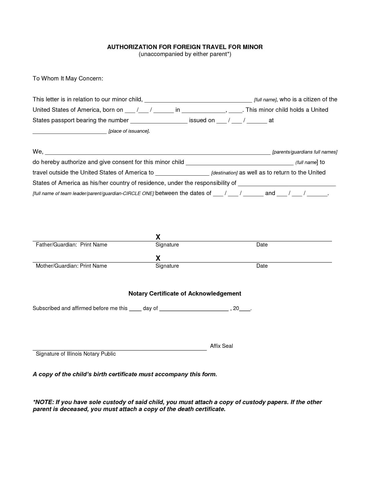 Authorization Letter For Child Travel With Grandparents For Travel Request Form Template Word