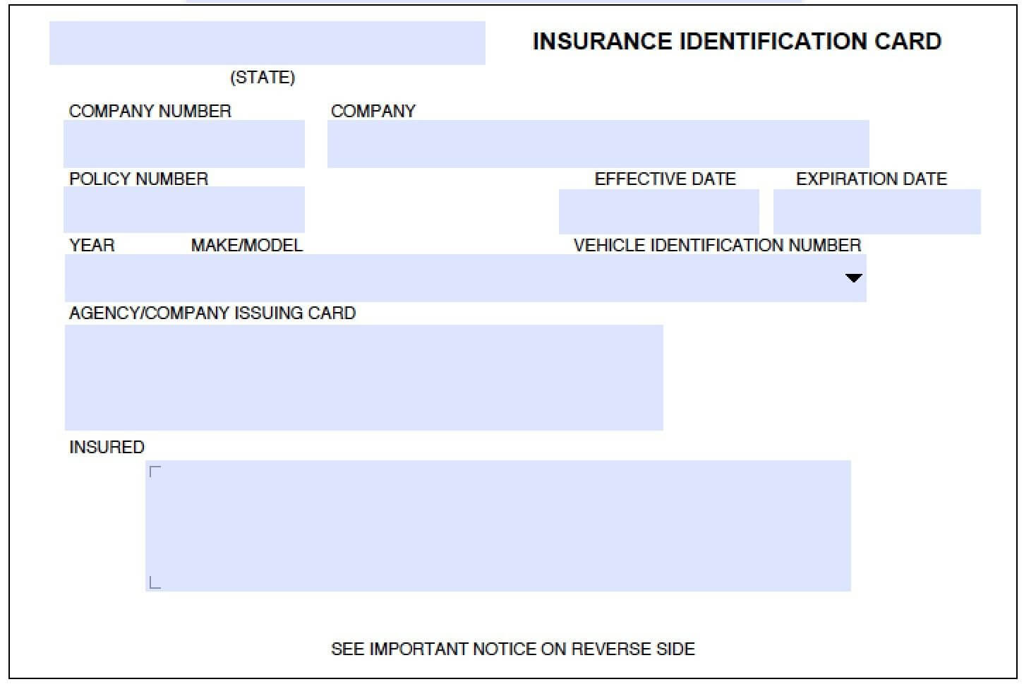 Auto Insurance Id Card Template On Auto Insurance Card For Car Insurance Card Template Free