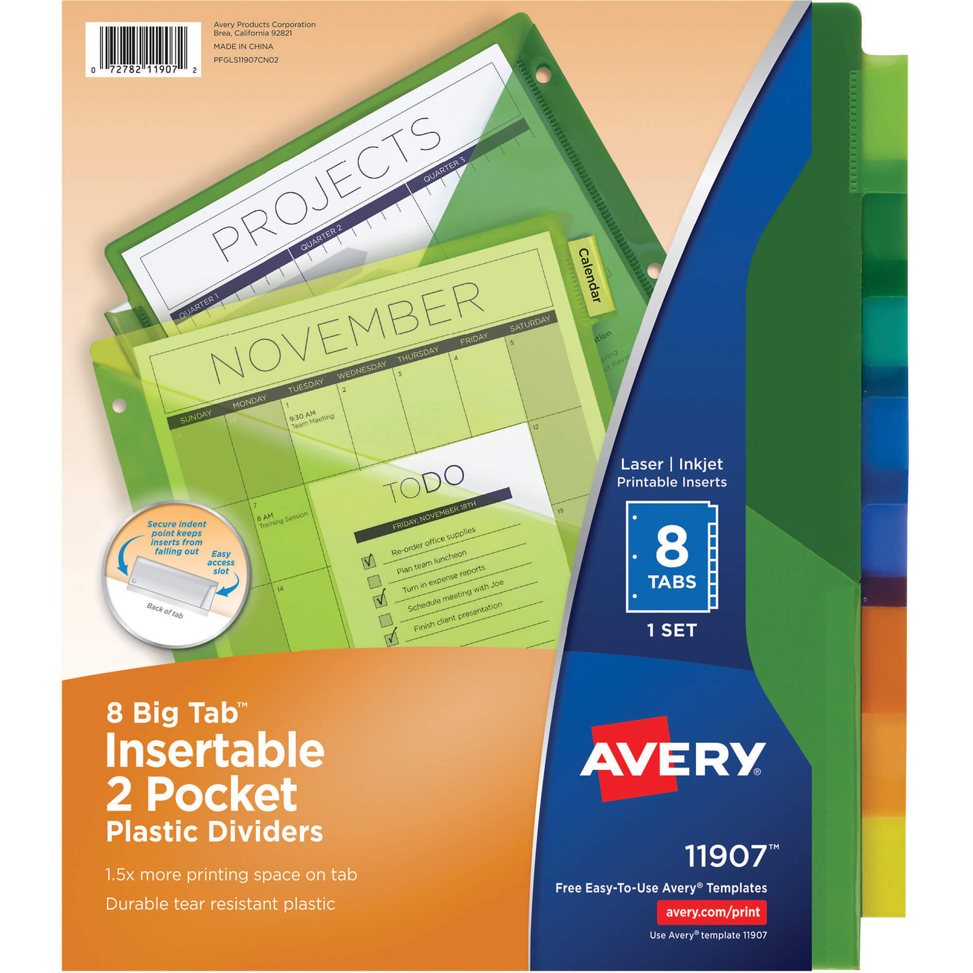 Avery® Big Tab Plastic Insertable Dividers – 8 Print On Tab With Regard To 8 Tab Divider Template Word