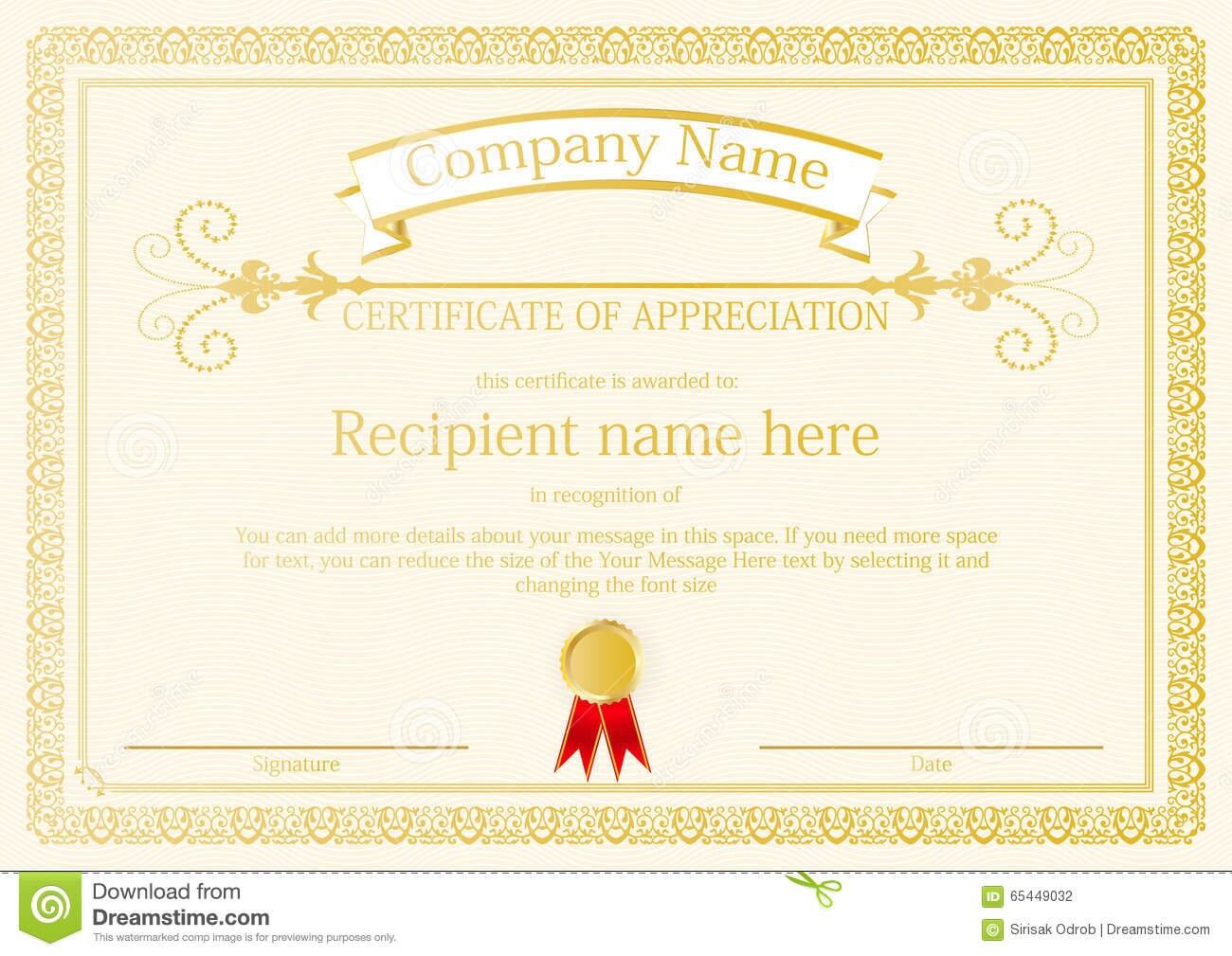 Award Certificate Frame Template Design Vector Stock Vector Regarding Award Certificate Design Template