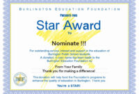 Award Certificate Template Free Fresh Star Awards Burlington regarding Star Award Certificate Template