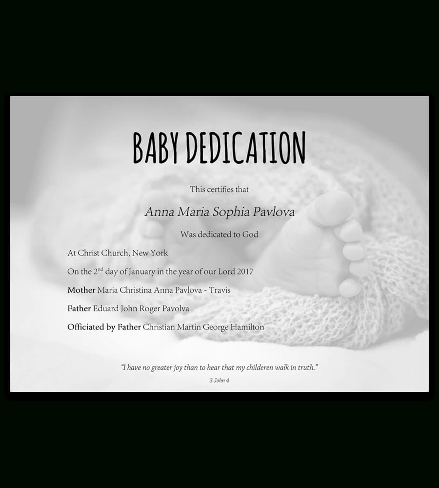 Baby Dedication Certificate Template For Word [Free With Regard To Baby Dedication Certificate Template