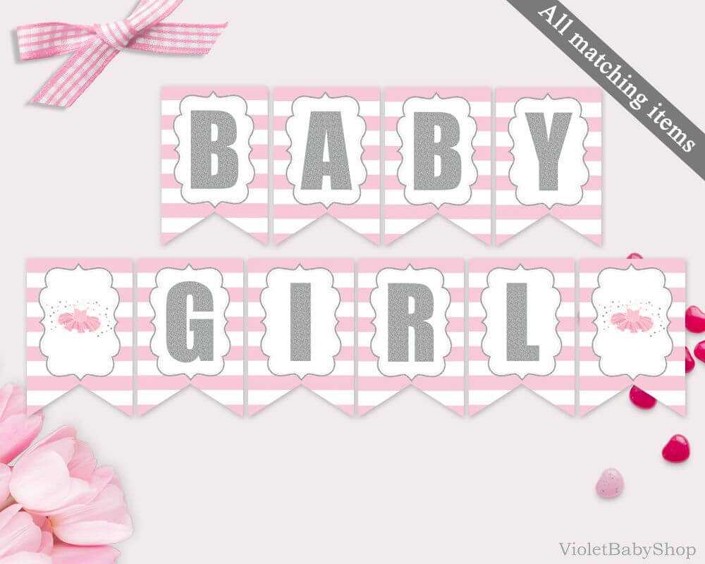 Baby Shower Banner Template Printable Tutu Excited Banner Inside Baby Shower Banner Template