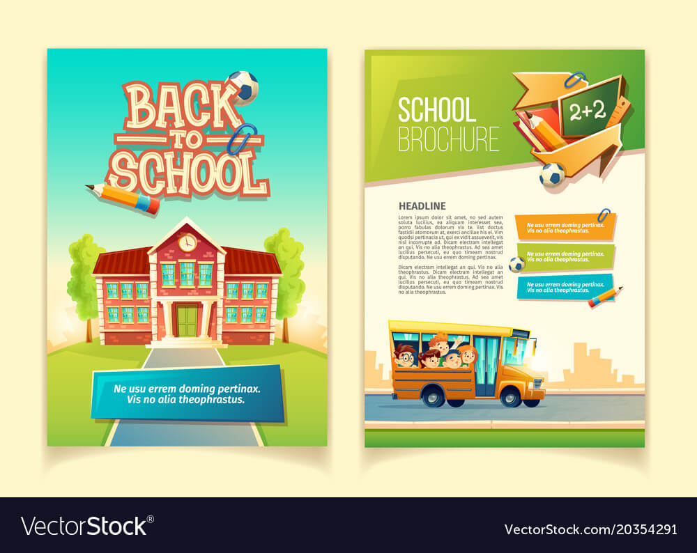 Back To School Brochure Cartoon Template With Regard To School Brochure Design Templates