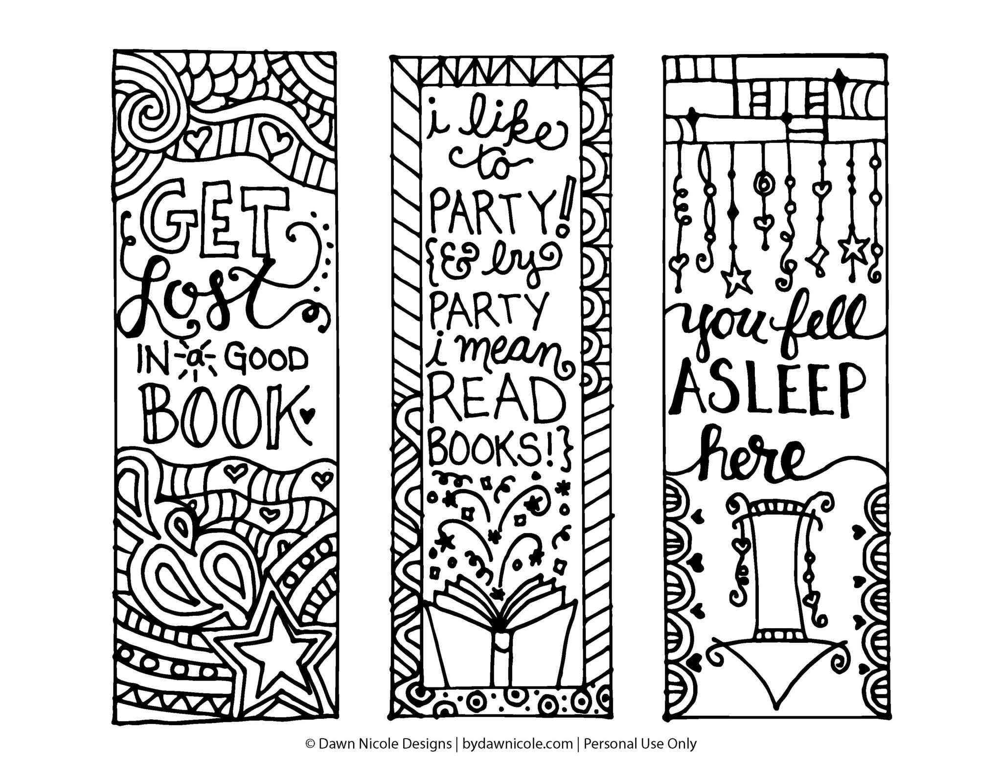 Free Printable Coloring Bookmark Templates