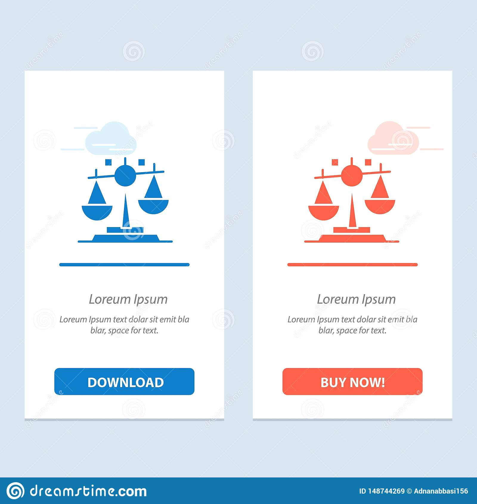 Balance, Law, Justice, Finance Blue And Red Download And Buy Inside Decision Card Template