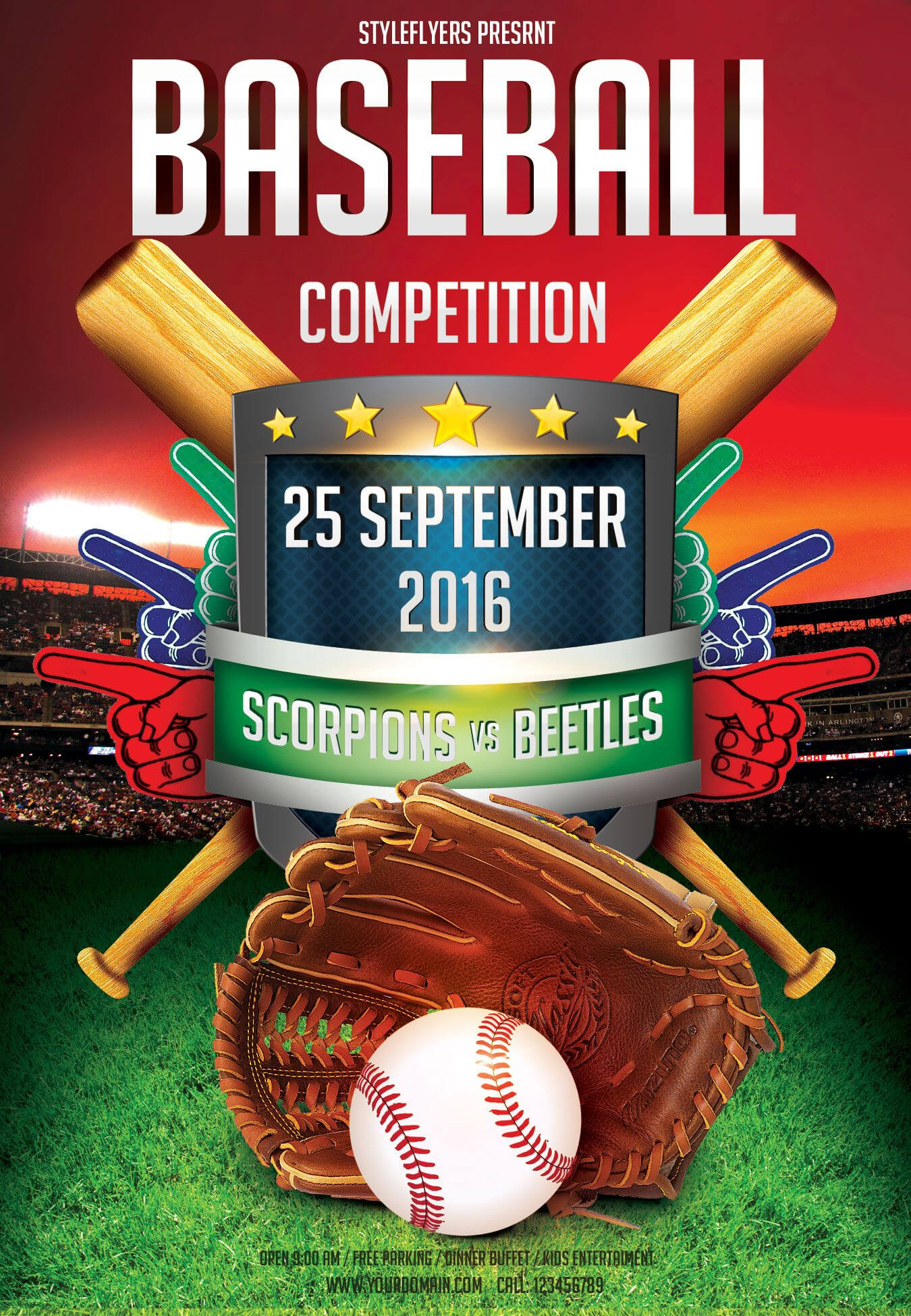 Baseball Competition Flyer Free Download #3326 | Flyer Free For Baseball Card Template Psd