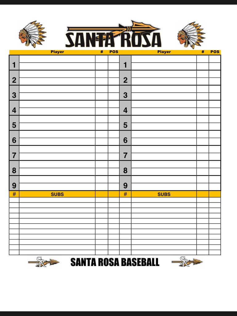 Baseball Dugout Chart | Baseball Dugout, Baseball, Cards For Dugout Lineup Card Template