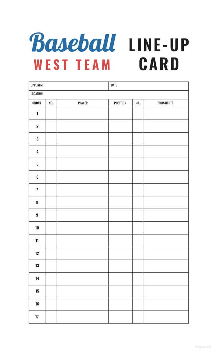 Baseball Line Up Card | Baseball Lines, Baseball Lineup, Lineup Throughout Free Baseball Lineup Card Template