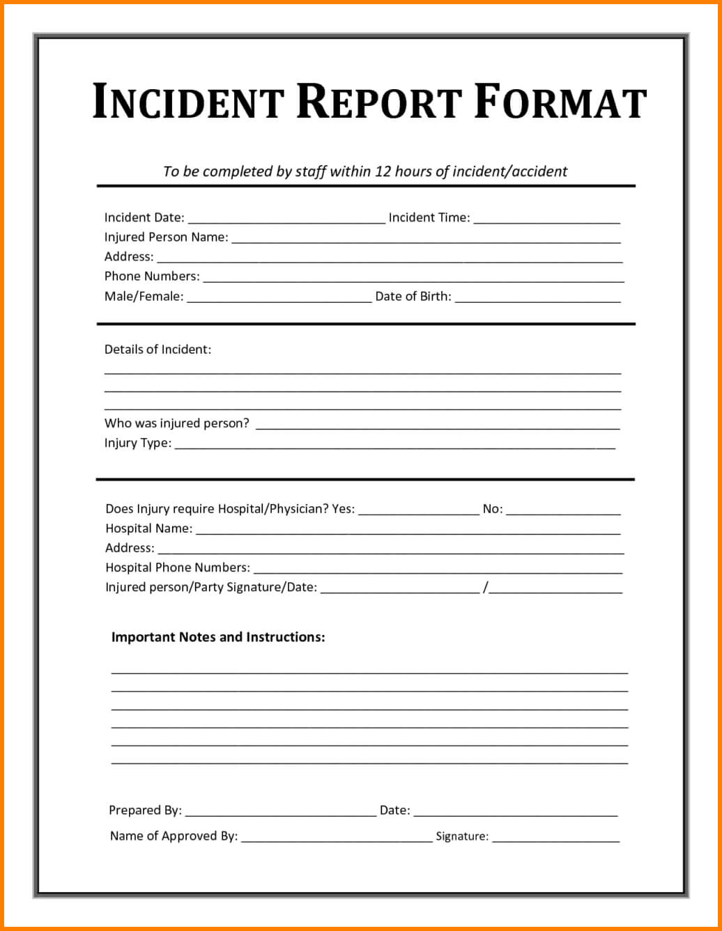 Basic Fire Incident Report Form – Forza.mbiconsultingltd Intended For Generic Incident Report Template