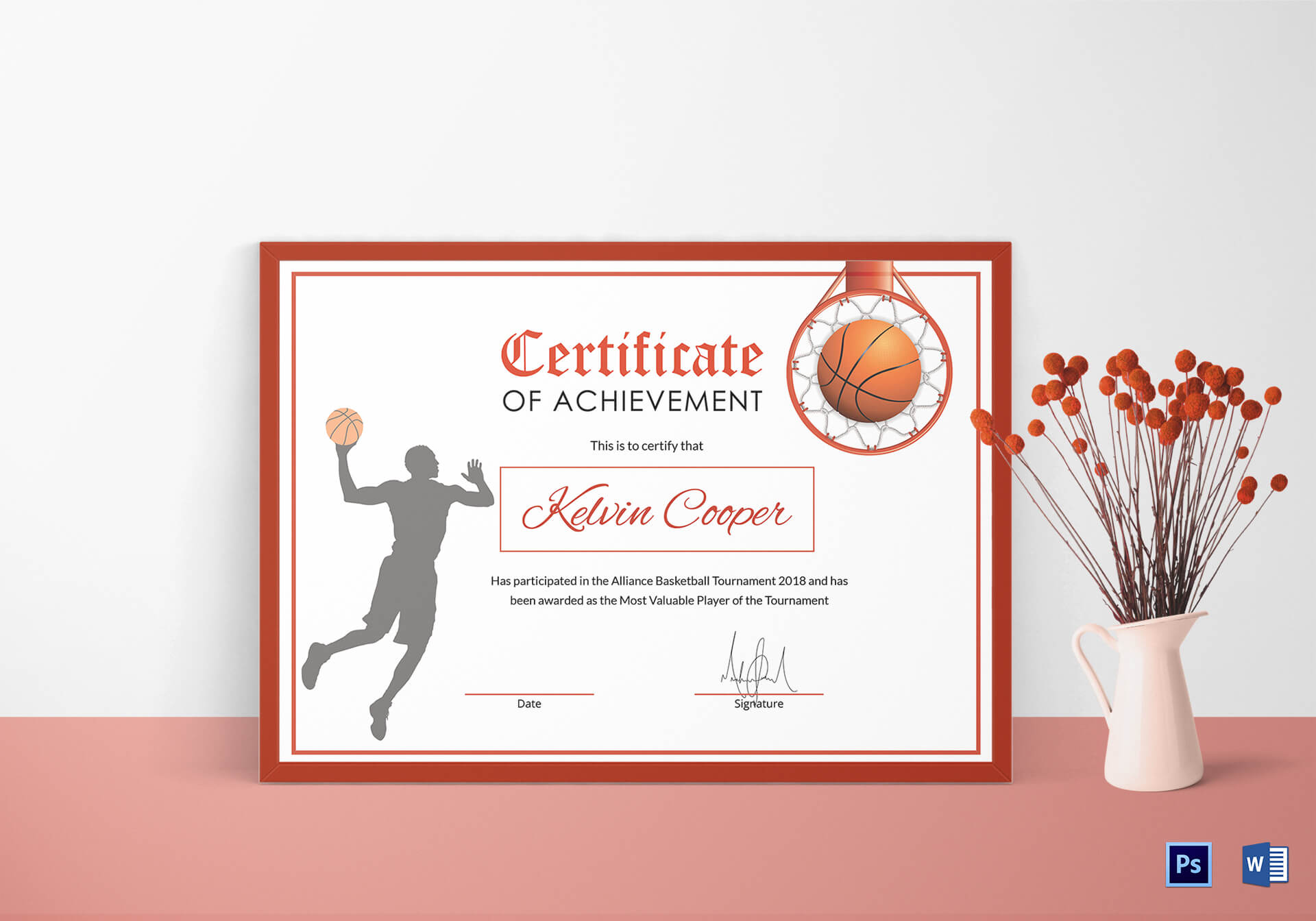Basketball Award Achievement Certificate Template Throughout Sports Award Certificate Template Word