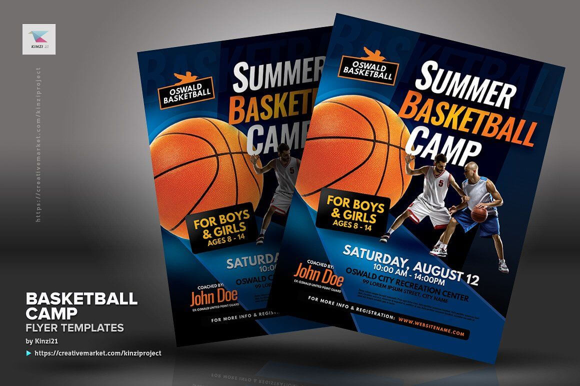 Basketball Camp Flyer Templates #inches#letter#placing For Basketball Camp Brochure Template
