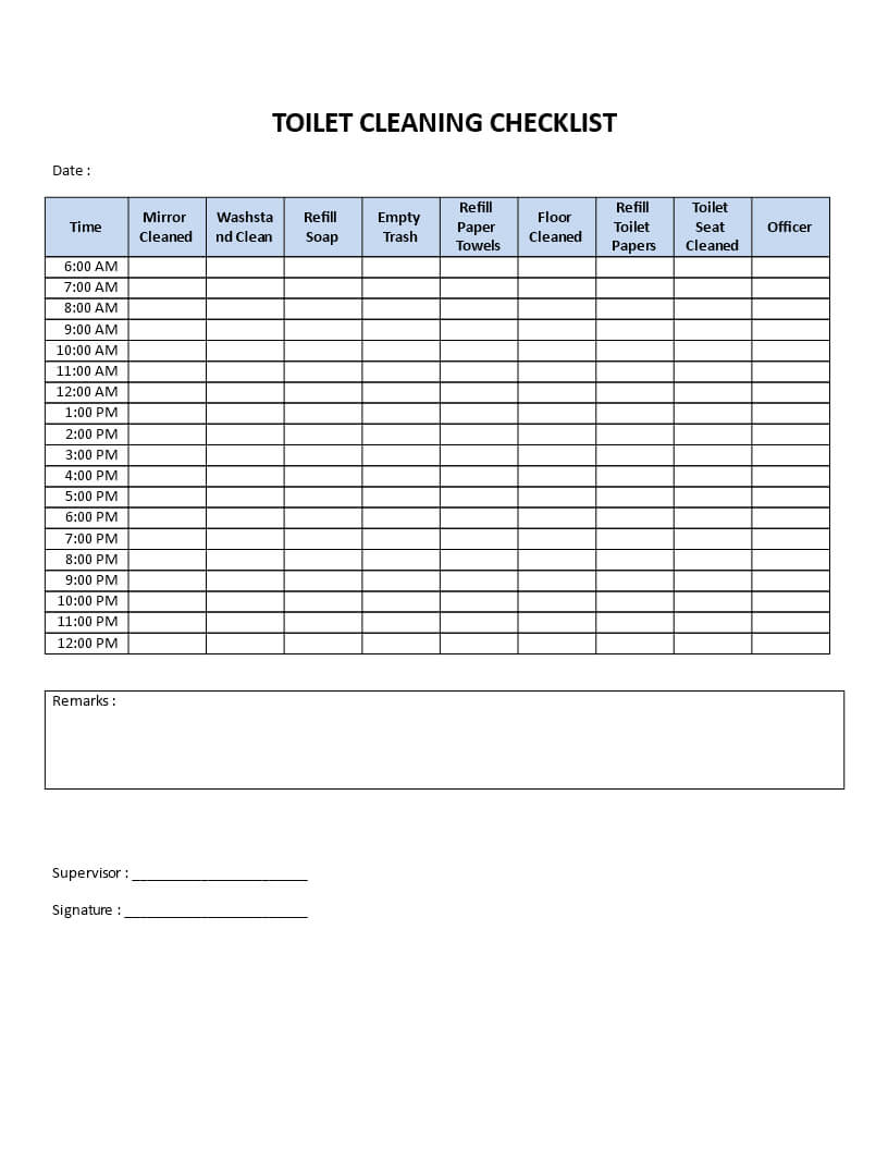 Bathroom Cleaning Schedule Template – Ironi.celikdemirsan With Blank Cleaning Schedule Template