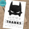 Batman Birthday Thank You Card – Superhero Thank You Card Printab Inside Batman Birthday Card Template