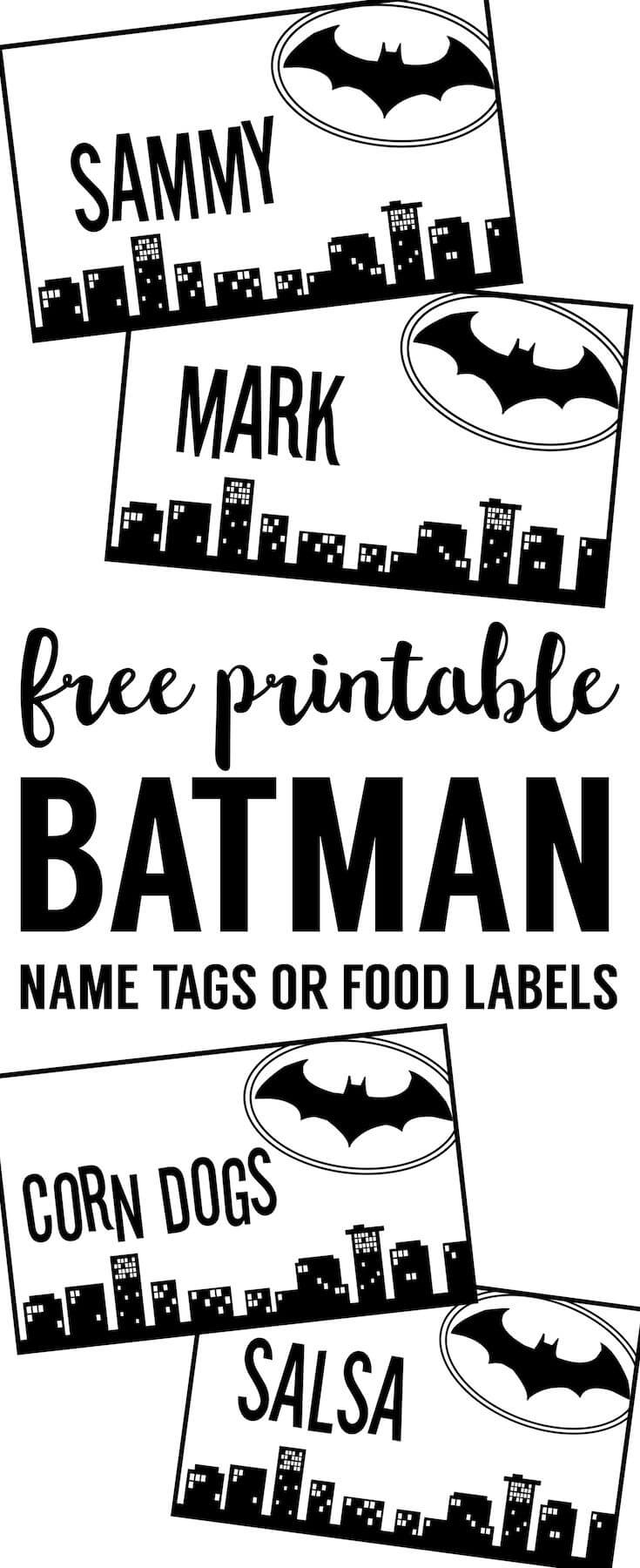 Batman Name Tags Free Printable | Batman Birthday, Birthday With Batman Birthday Card Template