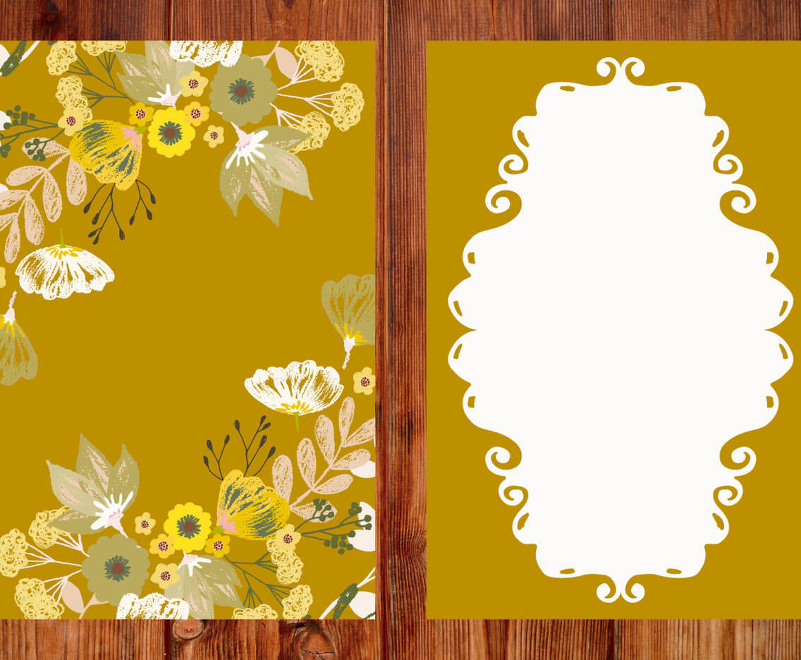 Beautiful Floral Vector Card Template Eps, Svg, Ai File Throughout Free Svg Card Templates