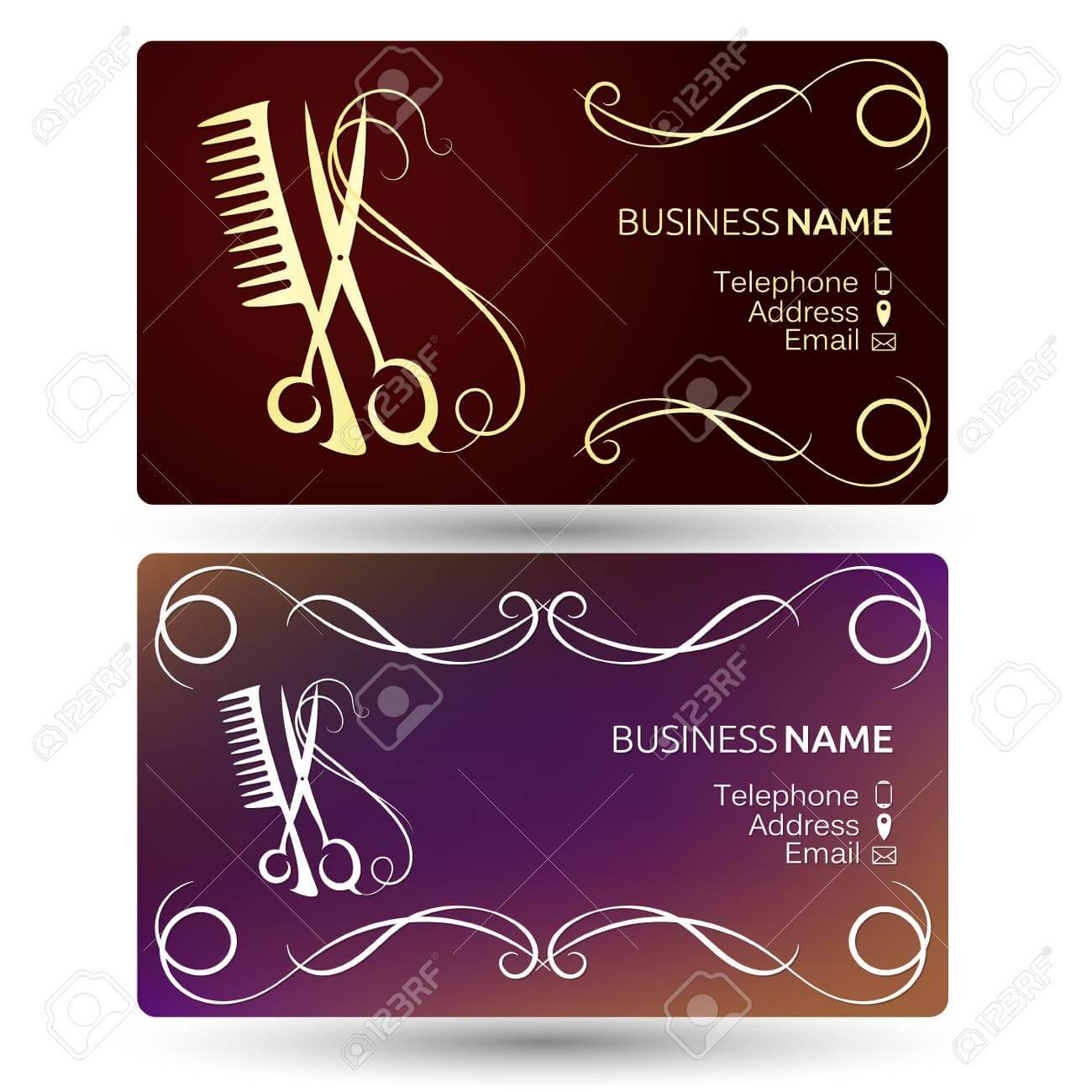 Beauty Salon And Hairdresser Business Card Template Vector Regarding Hairdresser Business Card Templates Free
