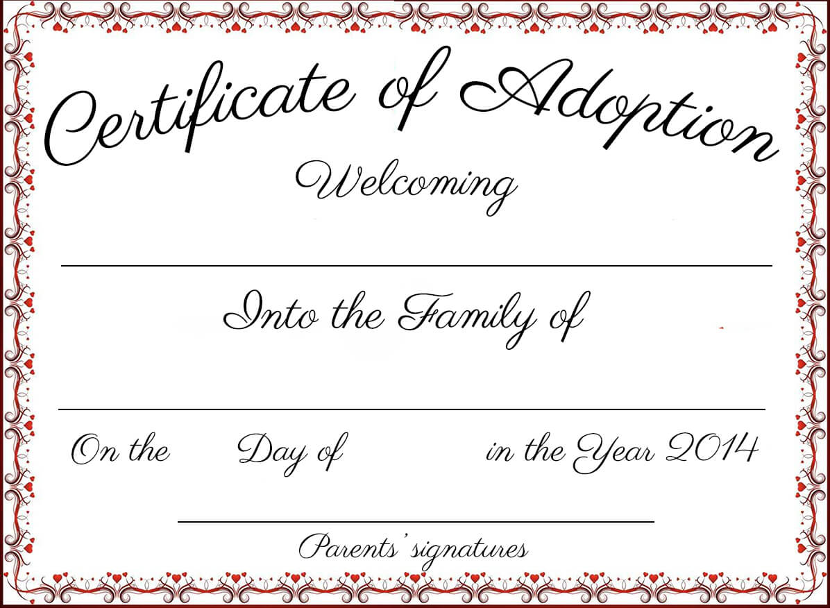 Best Free Printable Adoption Papers | Bates's Website Inside Blank Adoption Certificate Template